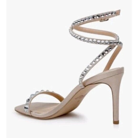 Jewel Badgley Mischka Hosana Stiletto GemstoneStudded Wraparound Strap 11. WS329 - Picture 3 of 6